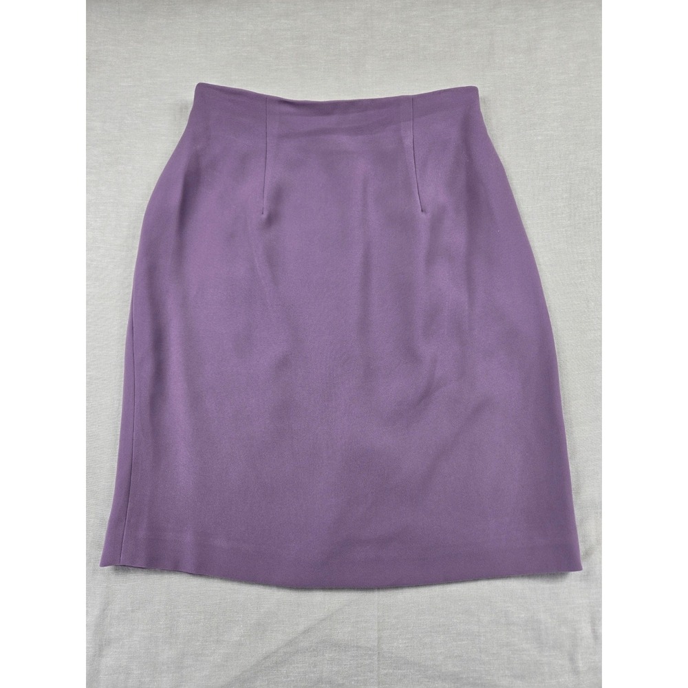 Valerie Stevens Petite Purple Pencil Skirt Size 8P Lined Crepe Business Formal